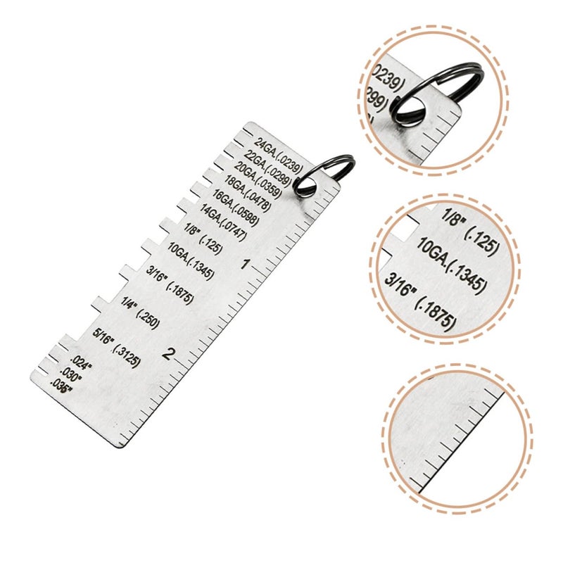3pcs Metal Welding Thickness Gauge Set with Engraved Markings Portable Compact Welding Inspection Tool - Image 2